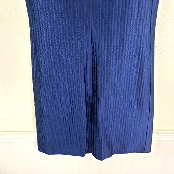 Emporio armani Women's Navy Blue Textured Zip Up Designer Elegant Chic Dress XS - Picture 3 of 10